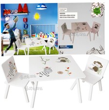 Table Pour Enfants En Bois + 2 Chaises Table De Jeu Et D'Étude Chambre Enfants