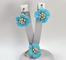 Parure jaune kt fleurs - parure, 18