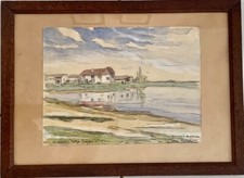 Aquarelle  La maison Rose