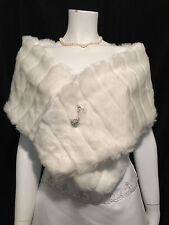 IVORY Faux Mink Fur Stole