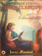 BELLE AFFICHE ANCIENNE IDEAL STANDARD 1952 DRAEGER IMP