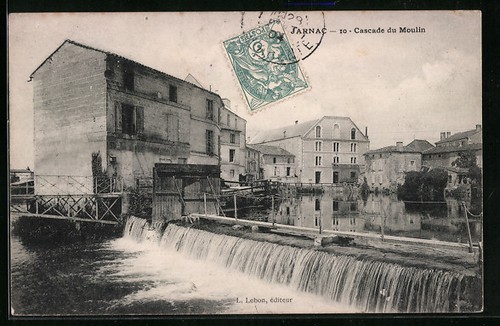 Cpa jarnac cascade moulin - cascade, du