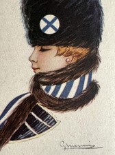 1922 FINLAND LADY ITALIAN POSTCARD G. NANNI NATIONAL COSTUME ART DECO GLAMOUR