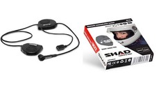 Kit mains libres bluetooth intercom SHAD BC02 2 écouteurs casque moto scooter