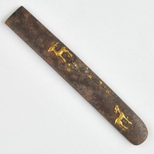 Ancienne épée japonaise KOZUKA design couple de cerfs épée samouraï épée kata...