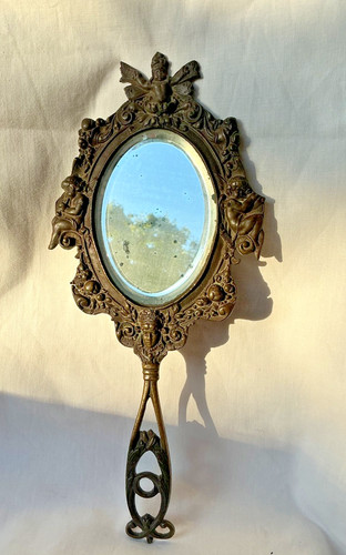 Miroir bronze ancien face - miroir,