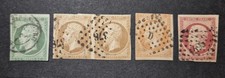 FRANCE 1853 Napoléon oblitérés, 5c YT12, 10c YT13A (paire), 40c YT16, 80c YT 17A