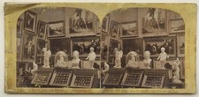 LONDRES London Exposition 1862 Tableaux Sculpture Photo Vintage Stereo Albumine