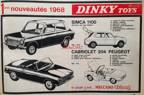 Publicité 1968 dinky toys - 1968,
