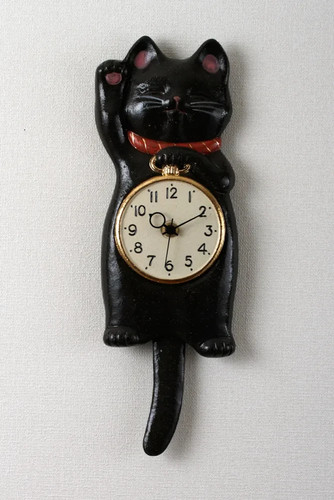 Pendule murale japonaise chat