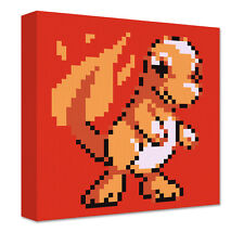 Salamèche Pixel Art Toile Mural Large Art Pokemon Jeu Pièce Décoration Geek