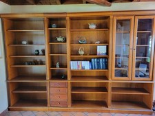 Bibliothèque en mérisier en 4 modules taille totale = 3,25*2,22 m. Très bon état