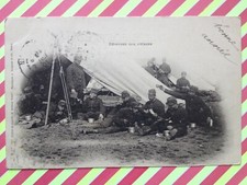cpa Clichés de Jumelle H. Bellieni, Nancy MILITAIRES SOLDATS CAMP TENTE Déjeuner