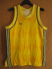 Maillot Adidas 80'S Jaune Athlétisme Trefoil running vintage Jersey - 2 x 3 / M