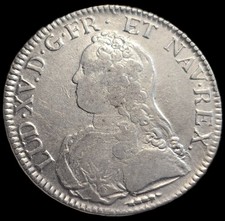 Écu Aux Branches D'oliviers 1727 X Amiens Louis XV Rare R2