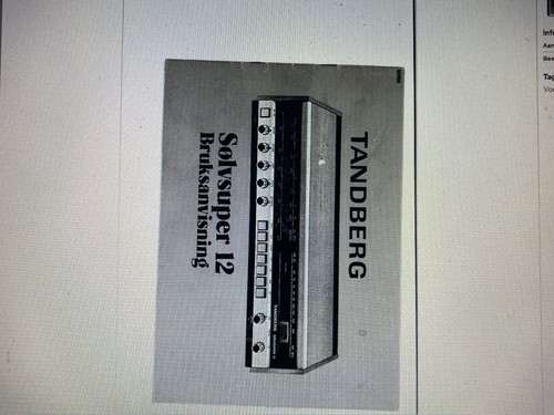Tandberg sølvsuper manual - sølvsuper,
