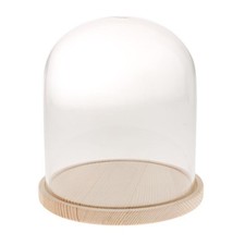 Grande cloche en verre avec dôme en verre et plaque en bois Décoration DIY