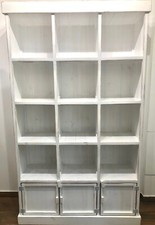 Etagère / Buffet Héritage blanc patiné 12 cases H200 x L119cm