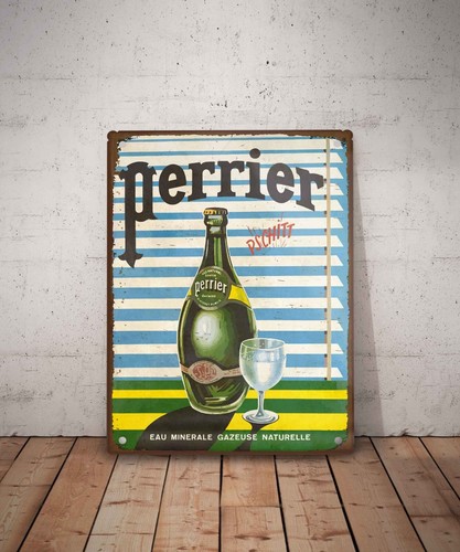 Plaque métal vintage perrier - plaque,