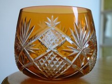 BACCARAT MODELE HYERES ANCIEN PHOTOPHORE CRISTAL  DOUBLER COLORER ORANGE