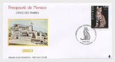 monaco 2023 cats BENGAL black smoke katzen gatos gatti chat pets 1v FDC PJ