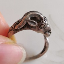 Rare bague argent massif tête