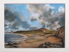 Pastel paysage côte anglaise