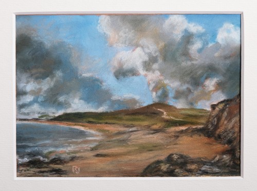 Pastel paysage côte anglaise