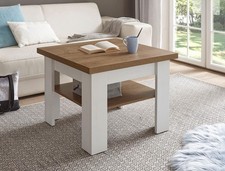 Table Basse De Style Campagnard Provence 70x70Cm Pin Blanc Chêne Clair