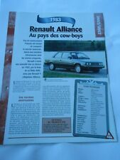 Renault Alliance au pays des cow boys 1983 Fiche Technique Auto