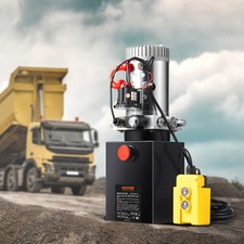 VEVOR Pompe Hydraulique DC 12V 8L Groupe Hydraulique Simple Effet Camion-Benne