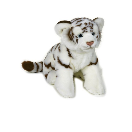 Peluche chien tigre blanc - chien,