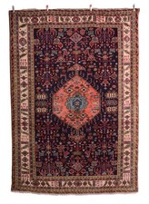 Tapis D'Orient Noué à la Main Meshgin Vieux 310 X 217 CM Avec Médaillon Perse
