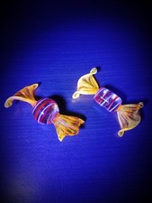 Set of 2 Murano Glass Candies Cadmium Glass Bonbon Murano 