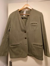 Veste femme cintrée, uni vert clair, 3 boutons "SUGAR" Taille 2 ( 38/40) - coton