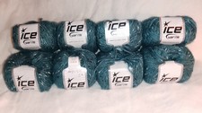 8 Pelotes Vert Émeraude 25% Mohair Ice Yarns Neuves