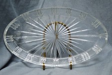 Petit Plaque Plateau Cristal de Plomb, Ovale, Meulage Étoiles, 22,5 CM