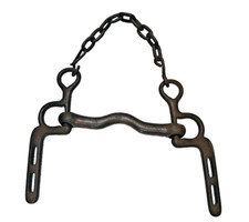Ancien mors de bride cheval royal anglais rare fer massif solide ancien vinta...