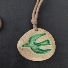 Collier en céramique Vintage 60 Colombe Dans l'esprit Style Picasso - Braque