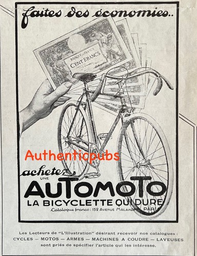 Publicite automoto bicyclette - automoto,
