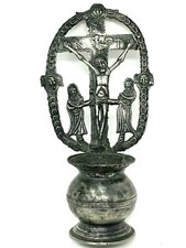 Bénitier du XVIII ème Siècle Etain Christ Crucifixion 18 ème Siècle Art Sacré 