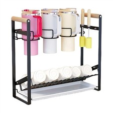 Pour organisateur de cuisine porte-bouteille d'eau avec brosse séchoir et bac d