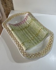 Egouttoir Plat à asperges En faïence Style barbotine Déco Table Collection Rétro