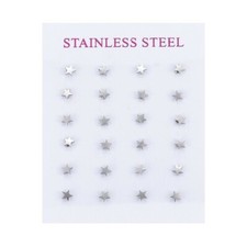 PUCES ETOILES ARGENTE 3,5mm BOUCLES D'OREILLES ACIER INOXYDABLE HYPOALLERGENIQUE