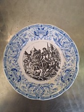 ANCIENNE ASSIETTE PARLANTE JEANNE D'ARC PRISONNIÈRE DIGOIN SARREGUEMINES ROYAUTÉ