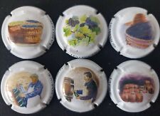 Lot de 6 Capsules de crémant CÉPAGES/RÉCOLTE/PRESSOIR/CAVE/REMUAGE/DÉGORGEMENT 