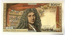 500 Francs Molière 8-1-1965