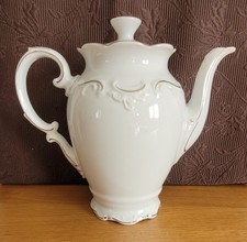 Cafetière porcelaine / Schumann Arzberg Allemagne Golden Crown E&R 1886 Platinum