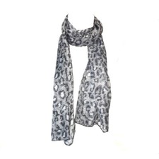 Foulard Polyester Leopard Gris Afrique Décoration Authentique Tenture Tissu 