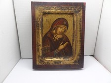 Icone Byzantine , Mère de Dieu d'Akhtyr , Tendresse , Peinture sur Bois